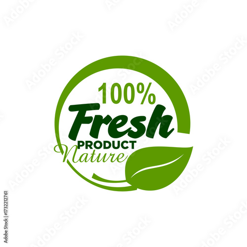 Label Design For Organic Food 100% Natural Quality Template Design 