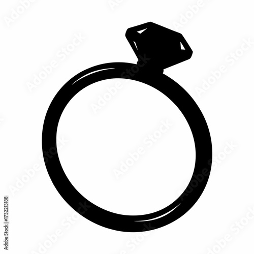 Silhouette of a sparkling engagement ring signifying love and commitment for marriage