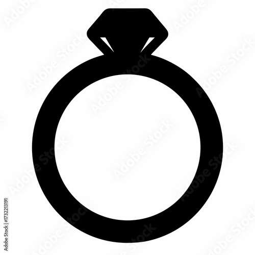 Elegant black and white diamond ring symbol for love and commitment