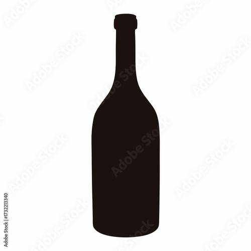 Elegant silhouette of a wine bottle, representing sophistication and celebration