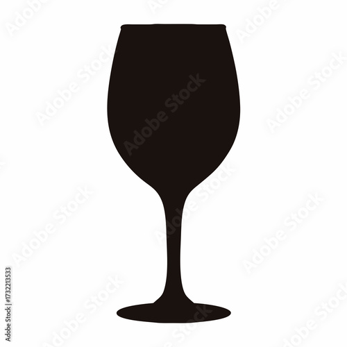 Elegant Wine Glass Silhouette, Classic Design for Wine Lovers and Connoisseurs