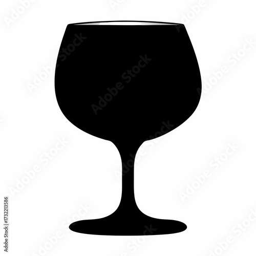 Dramatic silhouette of a refined wine glass, minimalist and sophisticated design