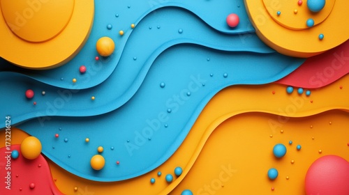 Vibrant Abstract Wave Pattern with Colorful Geometric Elements