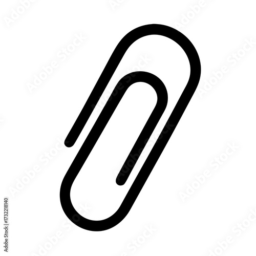 Paperclip Icon: A sleek, minimalist paperclip illustration on a clean background, perfect for various design purposes.