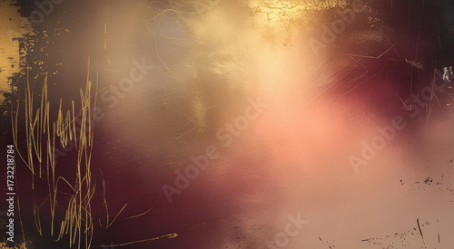 Contemporary abstract red dradient background with golden details
