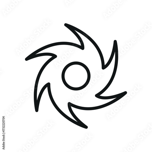 Black hole icon in simple line for galaxy, stellar, and astrophysics projects.
