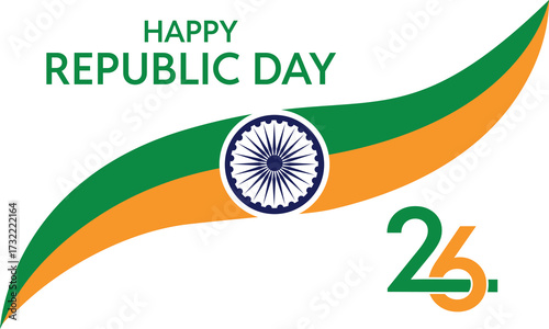 Banner design of happy Indian republic day template. bharat