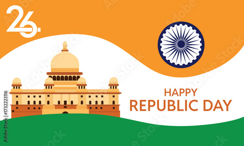 Banner design of happy Indian republic day template. bharat