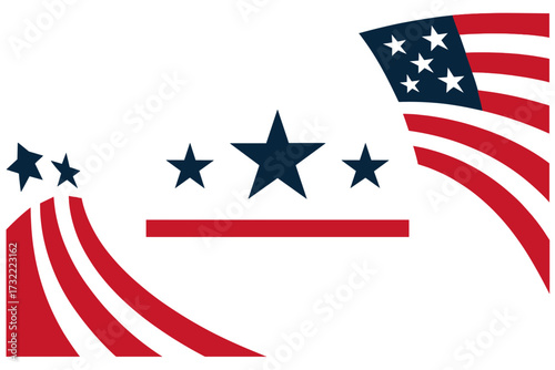 Veterans Day background banner for USA celebration. Vector design honoring all who served. Patriotic American flag elements, stars and stripes for the November 11th holiday.