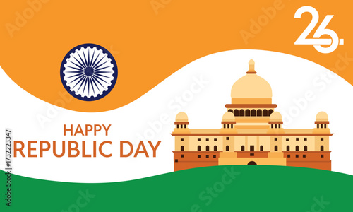 Banner design of happy Indian republic day template. bharat