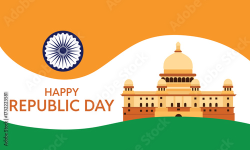 Banner design of happy Indian republic day template. bharat