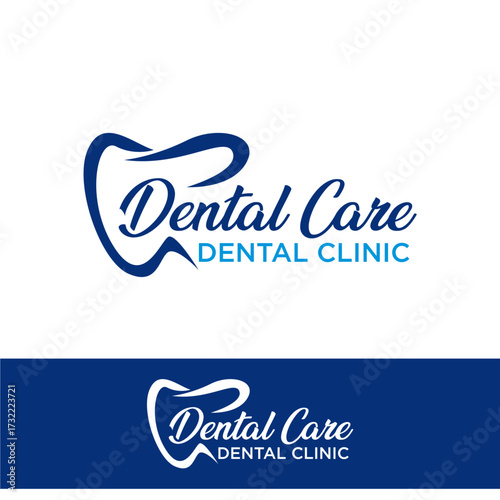 Dent Dentist Dental Care Clinic Logo Template Vector