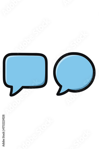 Chat icon set. Speech bubble symbols for communication and dialogue. Vector cartoon illustration for messaging apps, social media, comments, and forums. Blank talk box elements.