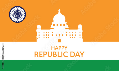 Banner design of happy Indian republic day template. bharat