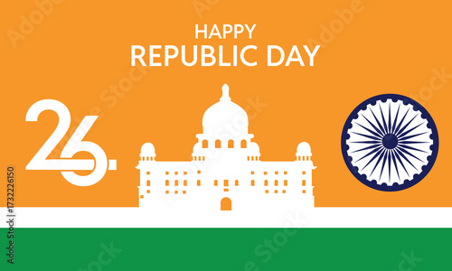 Banner design of happy Indian republic day template. bharat