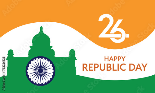 Banner design of happy Indian republic day template. bharat