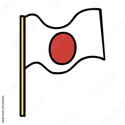national flag of japan waving