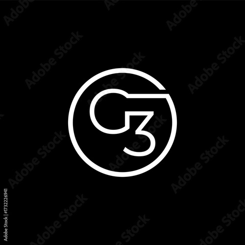 G3 circle  modern logo design vector