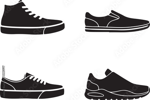 Black footwear collection sneakers high tops