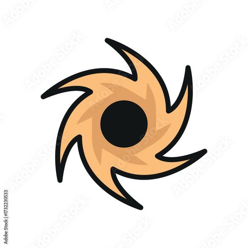 Black hole icon in modern color with line for cosmos, research, and exploration visuals.