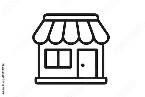 Shop line icon. Storefront vector illustration. Simple store facade symbol for business, retail, and e-commerce. Market building outline for web, app, and online shopping.