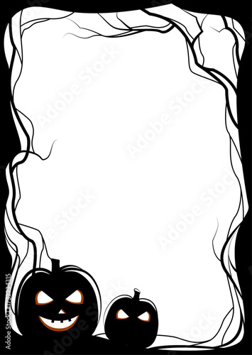 Eerie Frame with Pumpkins