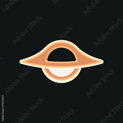Black hole icon in color style for astronomy, galaxy, and cosmic visuals.