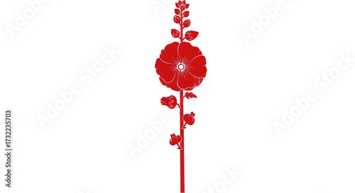 Red flower stalk with buds