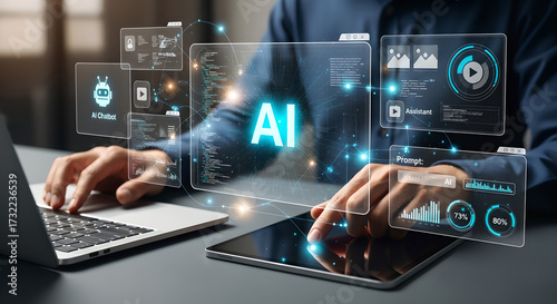 AI Artificial Intelligence Chatbot Machine Learning Interface Copy Space