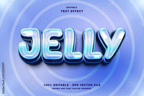 Editable Glossy Blue Purple 3D Jelly Text Effect.