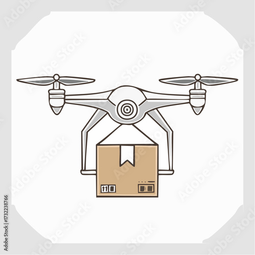 Drone Delivering Package A Vector Flag Illustration for Modern Shipping Needs