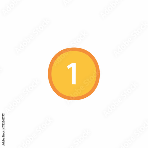 Number one in a circle graphic with yellow and orange on white background.