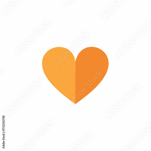 Simple Orange Heart Symbol Representing Love Health and Care