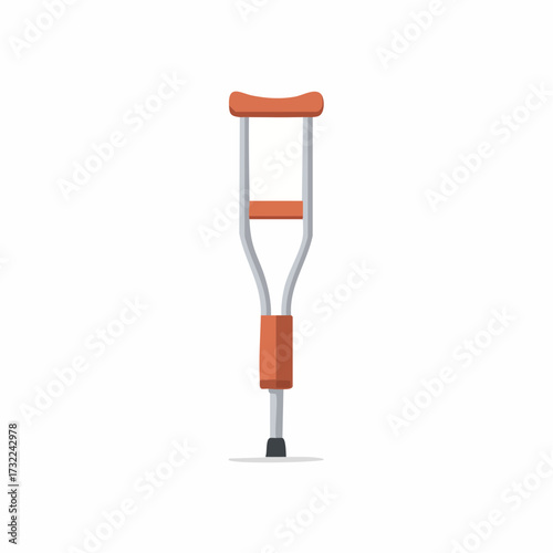 Flat design illustration of a crutch for medical support