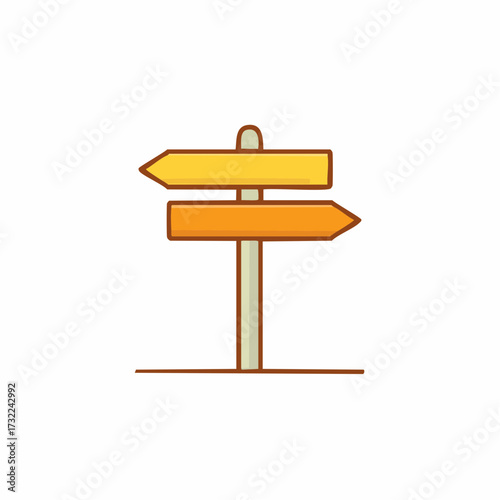Directional Arrow Signpost Graphic Yellow Orange Arrows Pointing Left Right