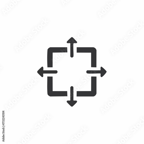 Expand arrows icon for fullscreen mode resize and scale symbol