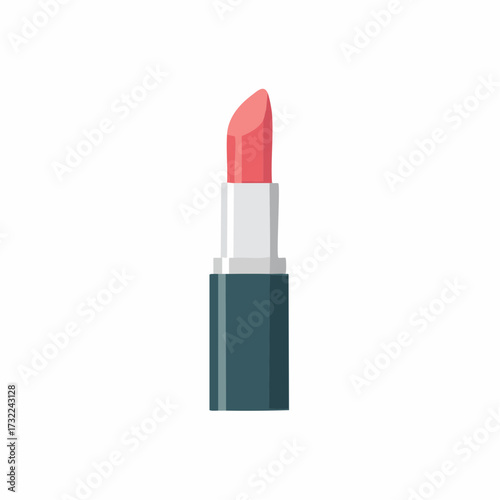 Pink lipstick in an open tube cosmetic product, a beauty and makeup vector illustration