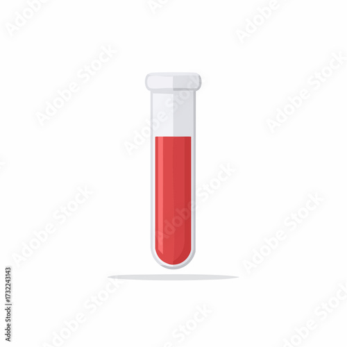 Red Liquid Sample in Glass Test Tube for Blood Analysis Diagnostics Investigation