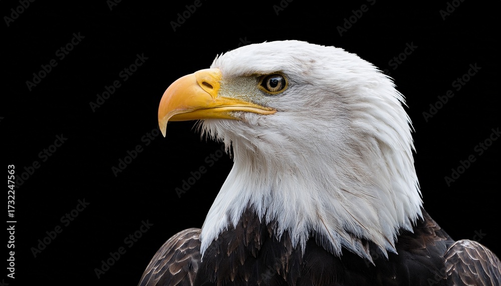 Obraz premium Bald Eagle Portrait On Black Background