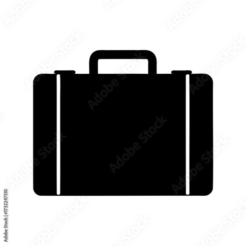 Iconic black suitcase silhouette representing travel, business trip, or vacation