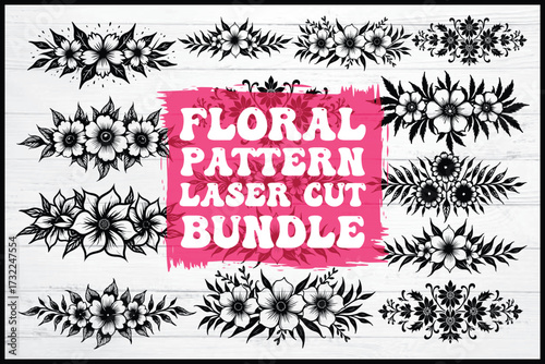 Floral Pattern Laser Cut Design Bundle