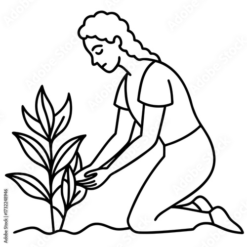 girl sitting on a tree  and take care