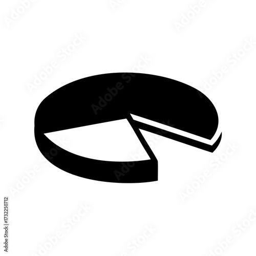 Pie chart graphic representation of percentages and statistical data with a piece removed