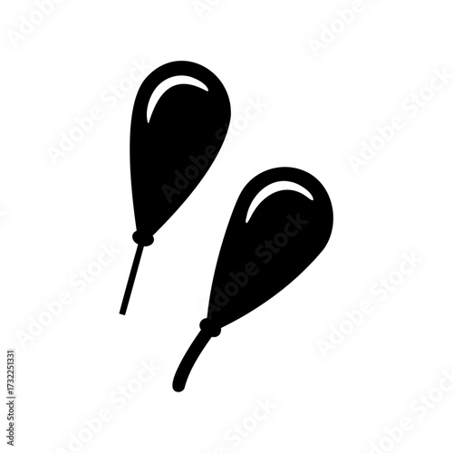 Two Black Maracas Musical Instruments Ready to Produce Sound and Rhythm