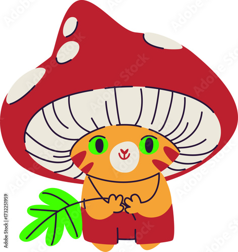 Pet in Mushroom Costume