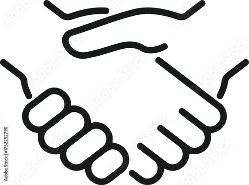 Vector art of simple line art icon of a handshake