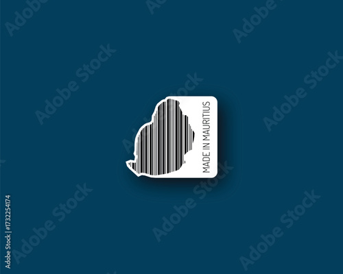 Polished “Made in Mauritius” barcode-stamp silhouette — ideal for packaging, souvenirs and travel merchandise. High-res, editable vector for designers and stock libraries.