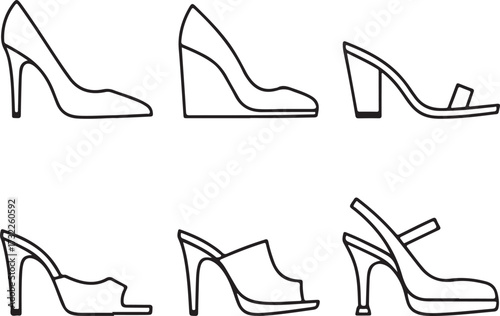 Various high heel shoe styles high heels pumps