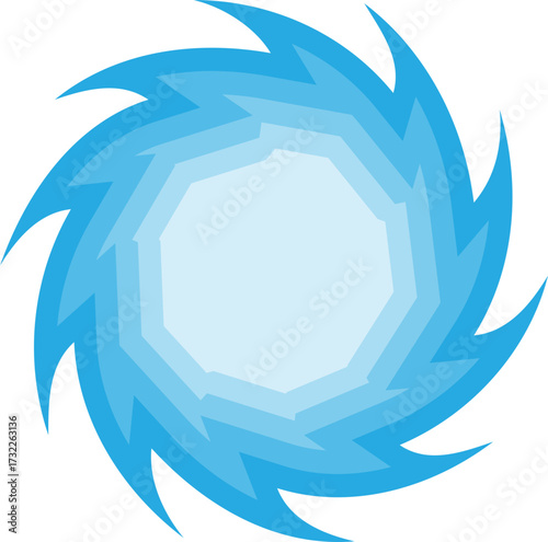 Abstract swirling water vortex icon. Fluid motion and swirling elements isolated on transparent background. Dynamic spinning water design. Water cyclone and tornado vector illustration.