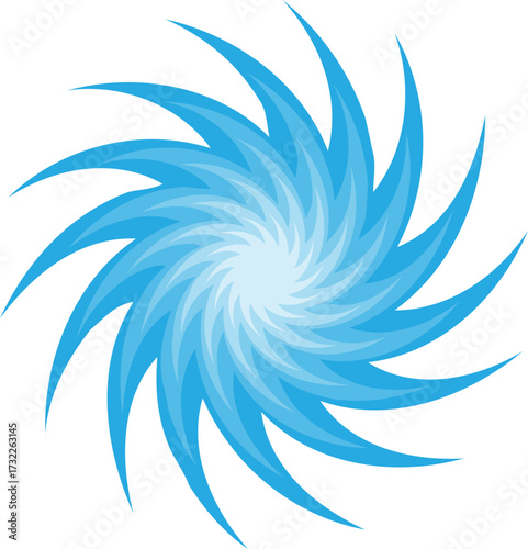 Abstract swirling water vortex icon. Fluid motion and swirling elements isolated on transparent background. Dynamic spinning water design. Water cyclone and tornado vector illustration.